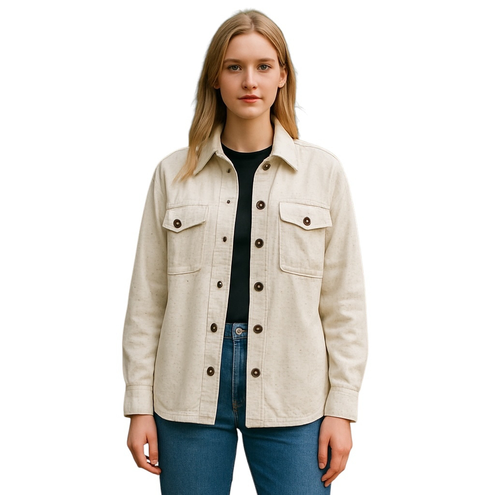 Madewell Donegal Flannel Shirt Jacket Womens XS Beige Field Workwear Streetwear